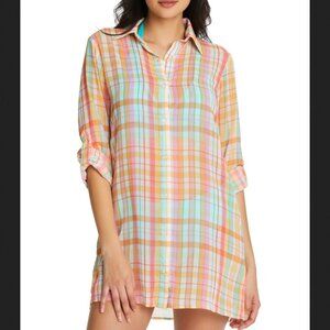 *NEW Bleu Rod Beattie Hip to Be Square Chiffon Swim Coverup Size Medium (FLAW)